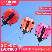 9KM 2㎡~5㎡ Ladybug Kite Pilot Lifter Kite Single Line Soft Inflatable Show Kite 30D Ripstop Nylon with Bag