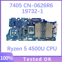 Mainboard CN-0626R6 0626R6 626R6 19732-1 For Dell Inspiron 7405 Laptop Motherboard With Ryzen 5 4500U CPU 100% Full Working Well