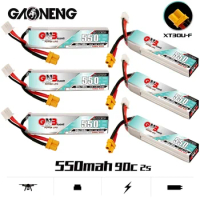 1-10PCS GNB 2S 7.4V 550mah 90C/180C HV LiPo Battery XT30U-F Plug for TINY8X Blade Inductrix FPV QX2 120S Beta75S BetaFPV Drone