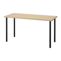 MÅLSKYTT/ADILS 書桌/工作桌, 樺木/黑色, 140 x 60 公分