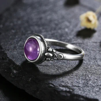 New Trend Women's Amethyst Rings 925 Sterling Silver Amethyst Jewelry Daily Life Wedding Anniversary Engagement Gifts