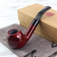1pc Red Sandalwood Classic Cigar Upscale Wood Pipes Smok Smoking Pipe Detachable Filter Tobacco Pipe Mouthpiece Cigarette Holder