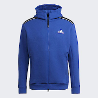 Adidas M Zne Hood [H39841] 男 運動外套 訓練 休閒 吸濕 排汗 舒適 棉質 亞洲版 藍