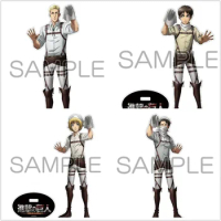 Attack on Titan Anime Erwin Levi Armin Arlert Eren Yeager Action Figure Doll Acrylic Stand Model Cosplay Toy for Gift