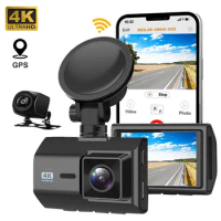 2 Channel Car DVR 4K WIFI Control GPS Video Recorder Vehicle Dash Cam for Rear View Camera Night Vision 24H Parking Monitor