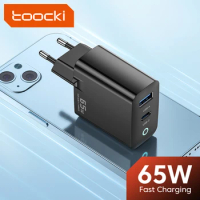 Toocki 65W GaN USB C Charger For Macbook iPhone 14 Samsung Xiaomi Huawei Fast Charging Phone Charger USB GaN Charger With LED