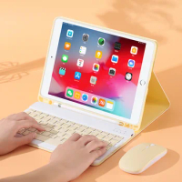 For iPad Air 5 4 Case with Pencil Holder Wireless Bluetooth Hebrew Italian Keyboard Mouse for iPad Pro Air 4 8th Funda Cover