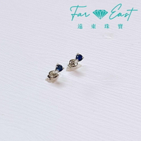 FAR EAST Jewellery K金耳環-藍寶石(三爪)