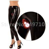Nature Hand Made Black Women Latex Pants Rubber Long Trousers Open Crotch Custom Made