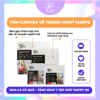 Mont Marte Tấm Canvas Panel Ép Mont Marte Vẽ Tranh Toan Acrylic Sơn Dầu Bảng Bọc Vải 3mm Chống Cong 