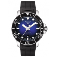 【TISSOT 天梭 官方授權】Seastar 1000海洋之星300米潛水機械錶-43mm/藍x黑 新年禮物(T1204071704100)