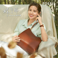 【FOSSIL】Jessie 真皮肩背水桶包-棕色 ZB11003200(母親節)