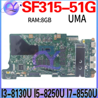 SF315-51G Mainboard For Acer Swift 3 BE5EA SF315-51 Laptop Motherboard i3 i5 i7 8GB/RAM UMA MAIN BOARD 100% Working