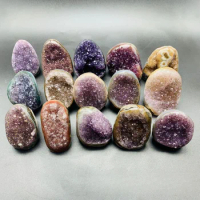 Mini Natural Colored Crystal Town, Amethyst Cave, Original Stone Ornaments, Home Decorations