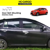 HC-CARGO Perodua Myvi 2018 - 2022 MYVI KING G3 3D Door Belt Moulding lining Trim chrome (10 Pcs) Acc