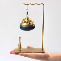 1 PC Copper Hanging Back Flow Incense Holders For Incense Coil Cones Smoke Waterfall Incense Burner Censer Home Decoration