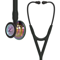 6240 3M Littmann Cardiology IV Diagnostic Stethoscope, High Polish Rainbow-Finish Chestpiece, Black Tube Smoke Stem