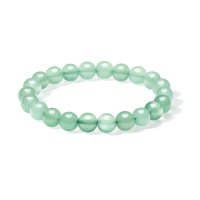ZHOU LIU FU  Green Bracelets for Women Green Chalcedony Round Beaded Bracelets Natural Gemstone Luck
