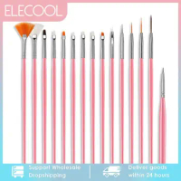 set Acrylic Nail Art Line Painting Pen 3D Tips Manicure Flowers Patterns Drawing Pen UV Gel Brushes Painting Tools