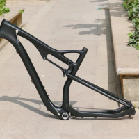 FR-703 Toray Carbon Full Carbon UD Matt 29er MTB Mountain Bike Bicycle Full Suspension Frame 17.5" Thru Axle 142*12mm