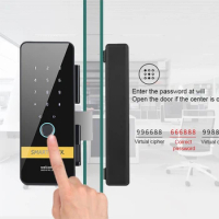 Glass Door Lock Biometric Fingerprint Tuya Wifi Doorbell Digital Password Lock 3d Face Recognition Smart Door Lock