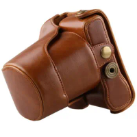 Brown Color Camera Bag Leather Case Pouch Cover For FujiFilm Fuji X-M1 X-A1 XM1 XA1 16-50mm Lens