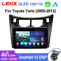 LEHX Pro 8Core Car Radio Multimedia Player For Toyota Yaris 2005 - 2012 CarPlay Android Auto GPS Navigator Stereo 2 din 2din DVD