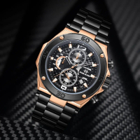 DISKON Evans Jayden Jam Tangan Pria EJ 9839 Rantai Stainless Steel Chronograph Kaca Sapphire Water R