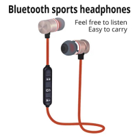 Wireless binaural stereo sports Bluetooth headset ear hanging running super long standby magnetic suction head neck hanging neck