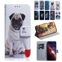 Painted Flip Leather Magnetic Case For Huawei Y9 Y7 PRIME Y5 Y6 2019 Y5P Y6p Y8p y9S Y6 2018 Y7A Phone Cover