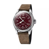 Oris Jam Tangan Pria Oris Big Crown Pointer Date 01-754-7741-4068-07-5-20-50 Men Red Dial Brown Leat