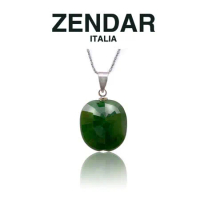 【ZENDAR】頂級北美碧玉角度蘋果墜鍊 15x16mm (Z6007)