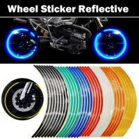16pcs For YAMAHA MT07 MT09 MT10 For Honda Kawasaki Z750 Z800 Wheel Sticker Reflective Rim Stripe Tape Bike Motorcycle Stickers