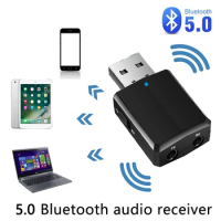 USB Bluetooth 5.0 Transmitter Receiver Adapter 3 in 1 EDR Adapter Dongle 3.5 AUX for TV PC Headphones Home Stereo Car HIFI Audio