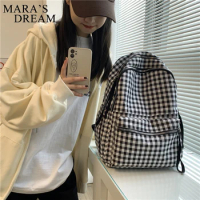 Mara's Dream Backpack Women Backpack For Female Nylon Plaid Design High Quality Personality Trend Versatile Computer Bag Student