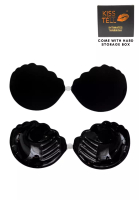 Kiss &amp; Tell 2 Pack Scallop Thick Push Up Stick On Nubra in Black Seamless Invisible Reusable Adhesive Stick on Wedding Bra 隐形聚拢胸