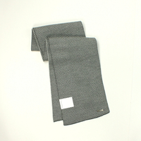 美國百分百【全新真品】Calvin Klein 圍巾 CK 配件 披肩 針織 灰色 條紋 保暖 Logo 男 女 B504