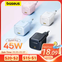 Baseus Picogo 45W PD Charger For iPhone 16 Pro Max GaN Charger Type C USB Charger Portable Fast Char