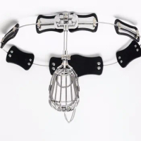 Adjustable Size Stainless Steel Male Chastity Belt, T-type Chastity lock, Chastity Device, Adult Game, Sex Toy, S094