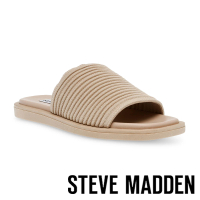 【STEVE MADDEN】AWESTRUCK 針織條紋拖鞋(米色)