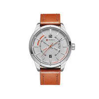 นาฬิกาข้อมือผู้ชาย สายหนัง หน้าปัด Casual Business แสดงวันที่ รุ่น C8211