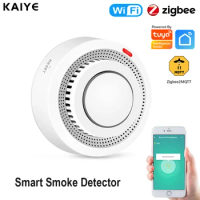 Wifi/Zigbee Tuya Smart Smoke Detector Sensor Wireless Fire Protection Smoke Alarm High Sensitivity Safety Prevention Sensor 80DB