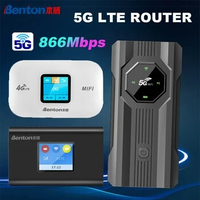 Benton 5g MiFi Router Pocket WiFi6 4g Lte Router Dual Band 2.4G 5.8G WiFi Mobile WiFi Hotspot 866Mbps Wireless Router Repeater