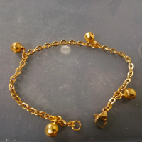 Gelang Bayi Baby Balita Anak Tangan Kaki Lonceng Gold Emas Balita Bayi Cewek