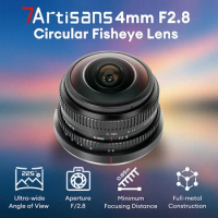 7artisans 4mm F2.8 225° APS-C Circular Fisheye MF Prime Lens For Sony E A6400 Fujifilm X X-T1 Micro 4/3 EPM1 Canon EOS-M M1 M2