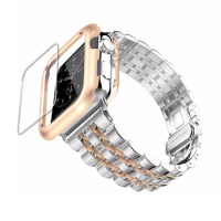 case+Strap For Apple Watch band 45mm 41mm 42mm 38mm iwatch Stainless Steel Butterfly watchband apple watch series 5 4 3 se 6 7