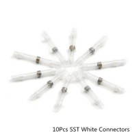 10Pcs SST-11 Heat Shrink Butt Wire Connectors White Waterproof Tinned Copper Solder Seal Terminals Kit