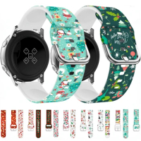 22mm 20mm Silicone Strap for Samsung Galaxy Watch 6/5/4/3/Gear S3 Christmas Bracelet for Huawei Watch GT 2 3 4/Amazfit GTR/GTS 4