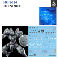 for HG 1/144 CFP-010 Heindree High Grade HGTWFM 16 Mobile Suit Witch FM Mercury Water Slide Pre-Cut UV Light React Decal Sticker