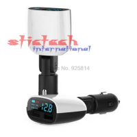 by dhl or ems 100 pcs 2 Ports Dual USB Car Charger Adapter Mini 5V 3.4A Voltage Monitor Car Charger LED screen for iPhone 5 6